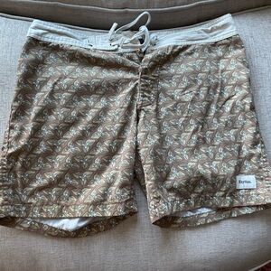 Rhythm Brown and Cream Patterned Board Shorts
